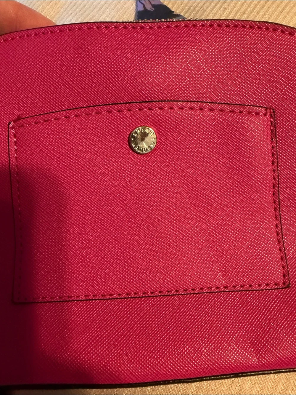 Steve Madden Hot Pink Crossbody with Floral Scarf Detail